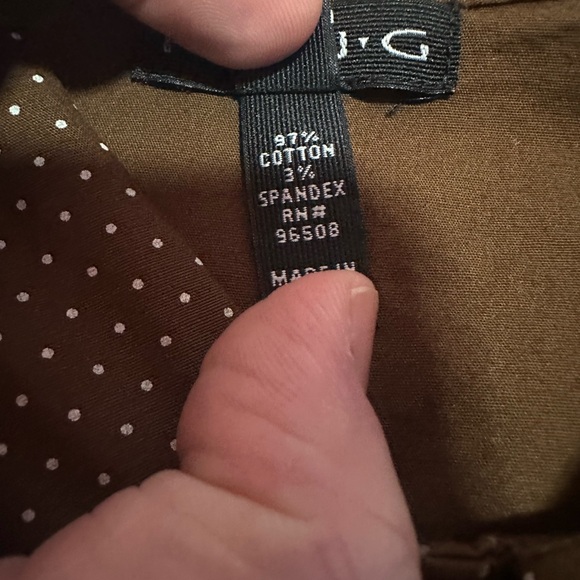 Y2K fang Brown polka dot blouse with ruffles and button-up front size large - Picture 6 of 14